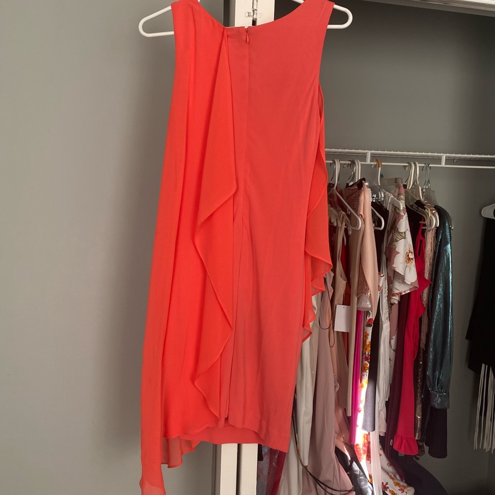 Bebe coral asymmetrical dress size small - Picture 2 of 4